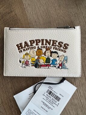 Coach x Peanuts 75th Anniversary Zip Card Case NWT